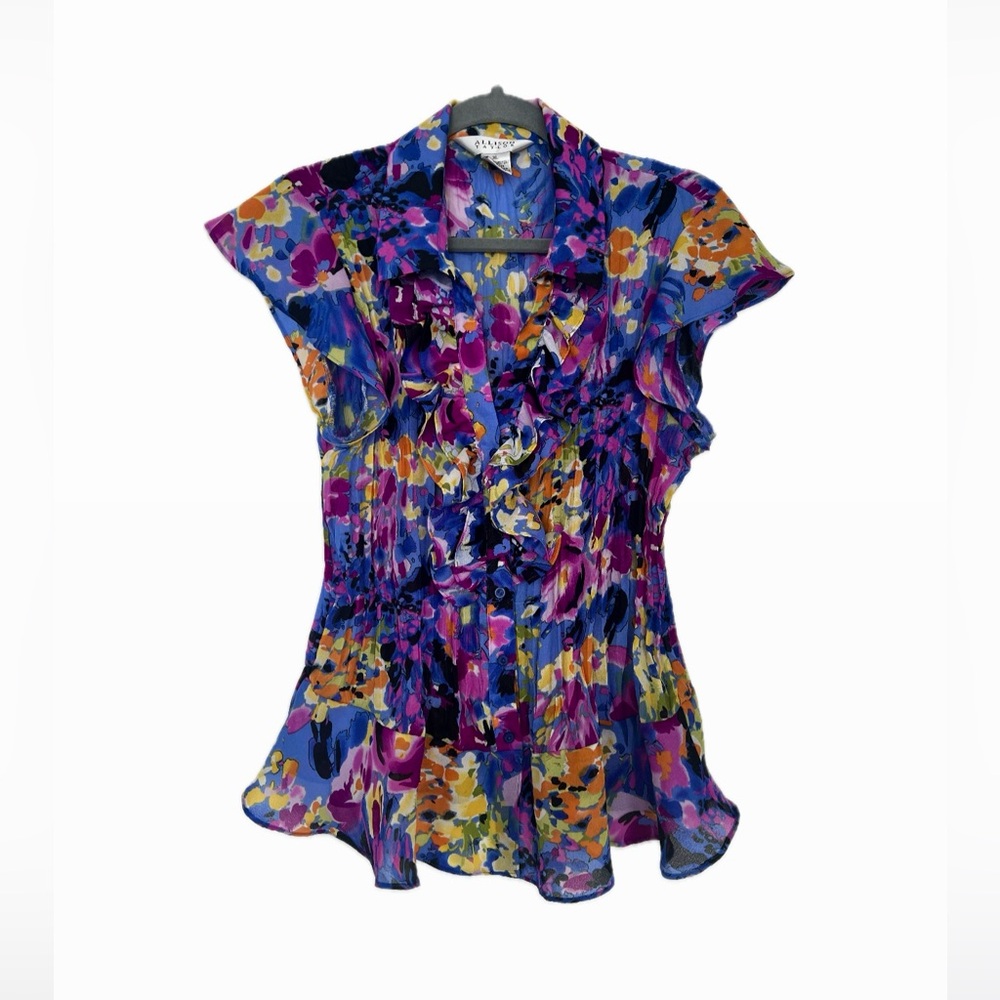 ALLISON TAYLOR Floral Ruffle Blouse - Multicolor